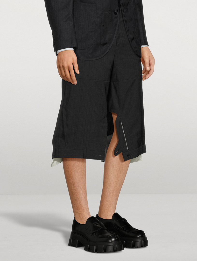 Wool-Blend Upside-Down Shorts