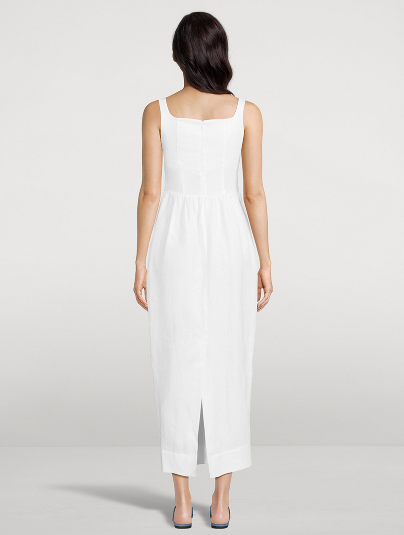 BONDI BORN Delphi Organic Linen Tulip Dress Holt Renfrew