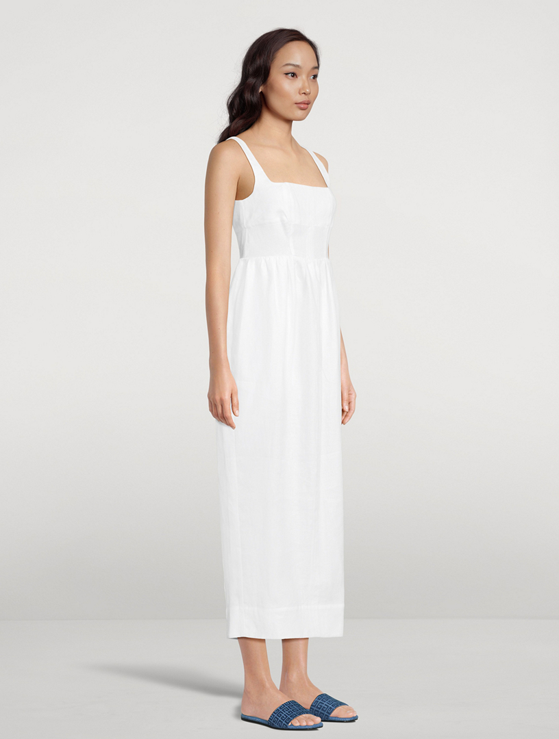 BONDI BORN Delphi Organic Linen Tulip Dress