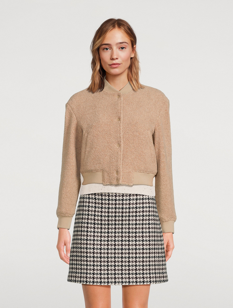 Shrunken Teddy Bomber Jacket