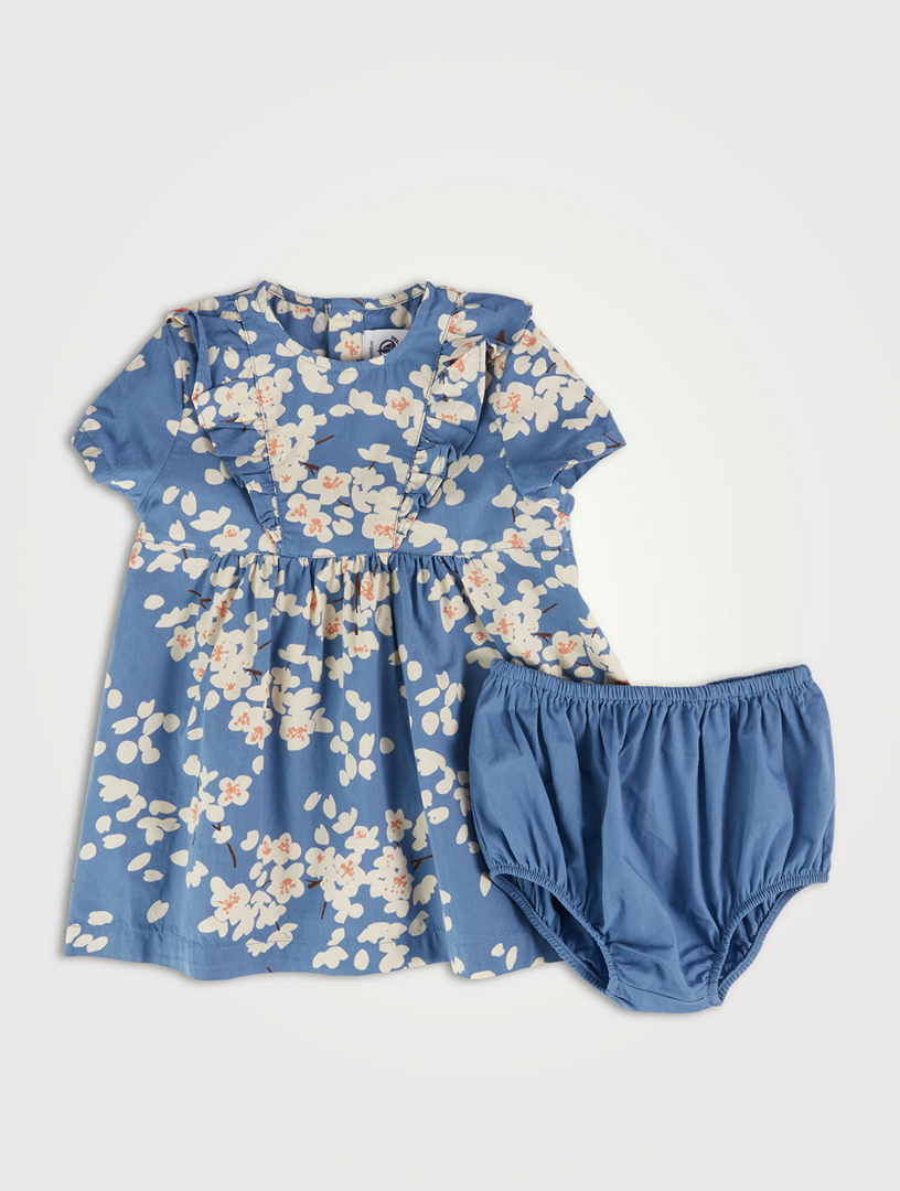 Poplin Short-Sleeve Dress With Bloomers