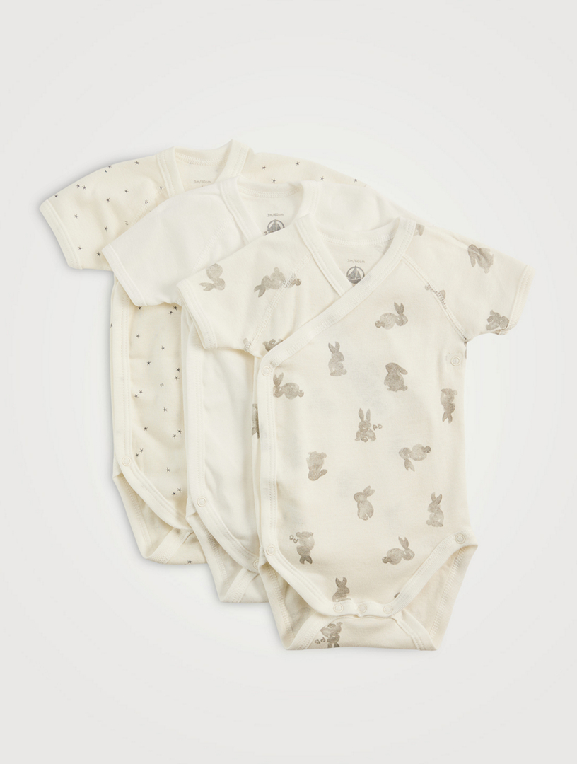 Pack of Three Wrapover Bodysuits