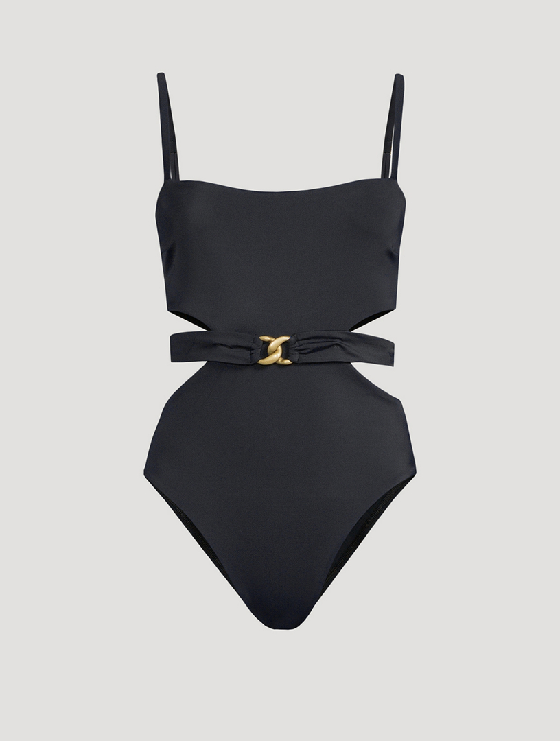 VITAMIN A Luxe Link Belted One-Piece Swimsuit