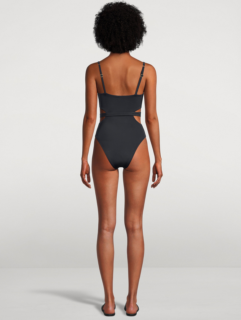 VITAMIN A Luxe Link Belted One-Piece Swimsuit