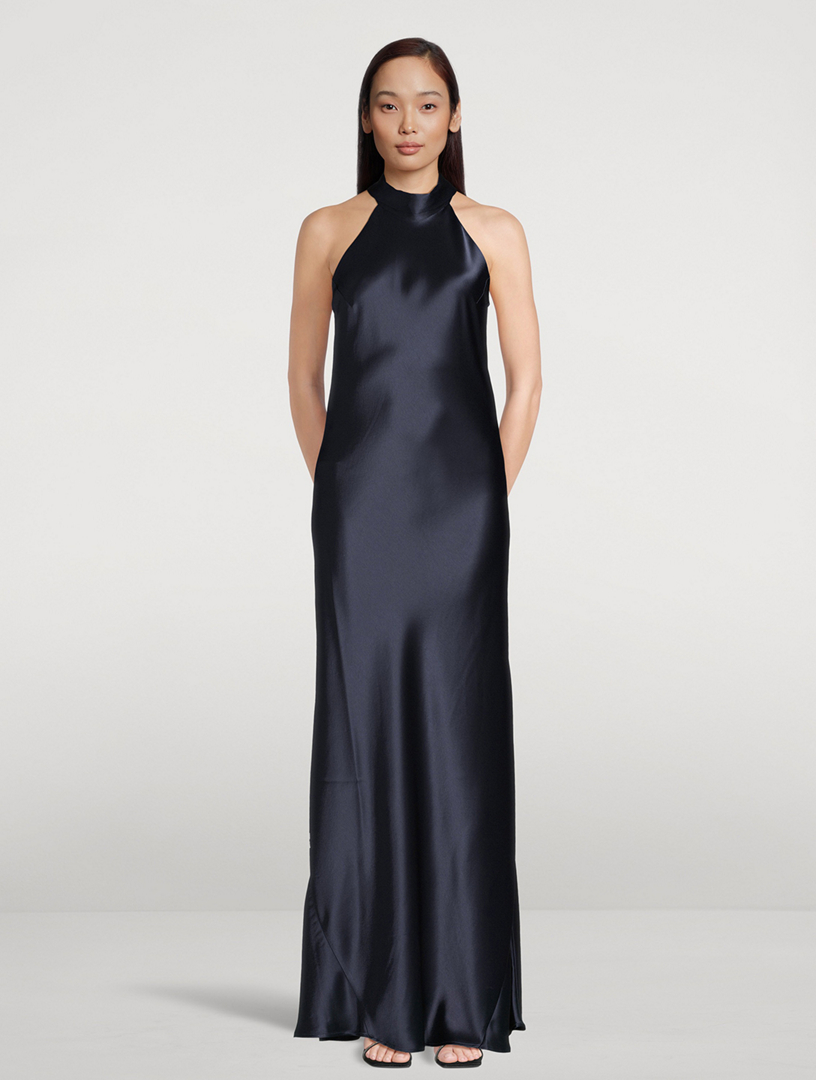 Sienna Satin Halter Gown