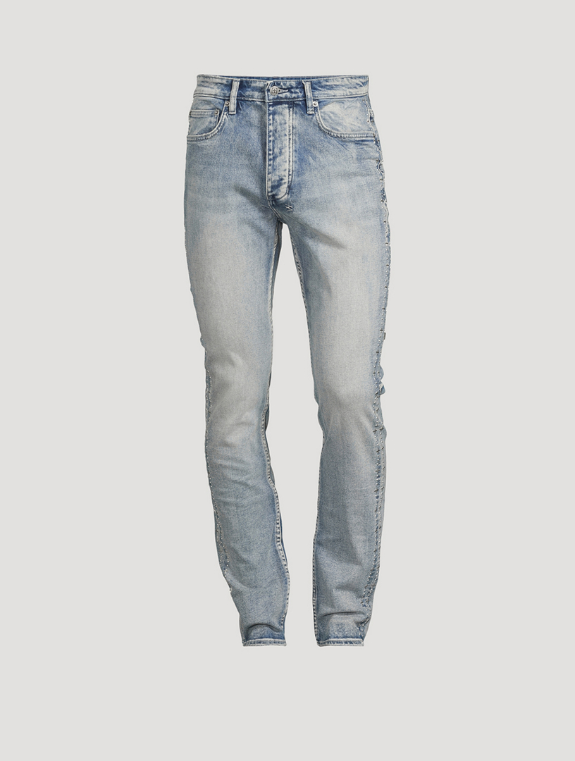 Purple Brand Allure-jacquard Monogram Denim Jeans - Farfetch