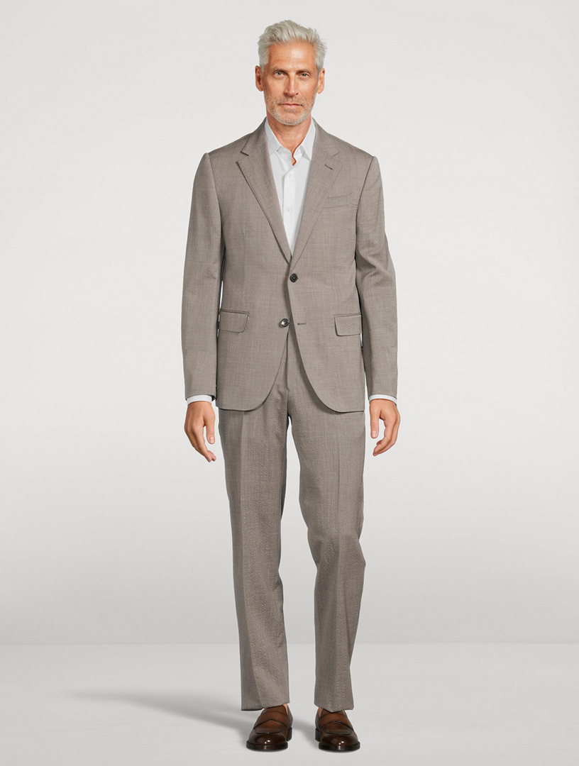 Wool Silk And Linen Seersucker Two-Piece Suit