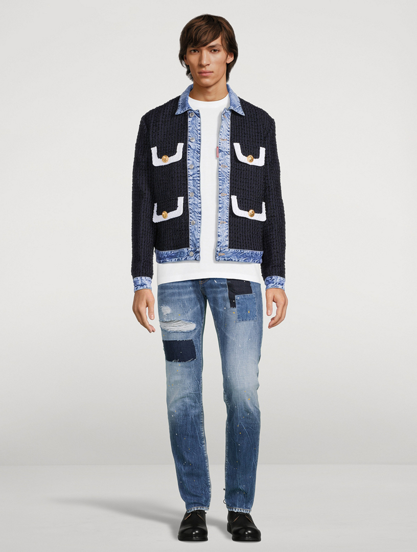 Bouclé And Denim Jacket
