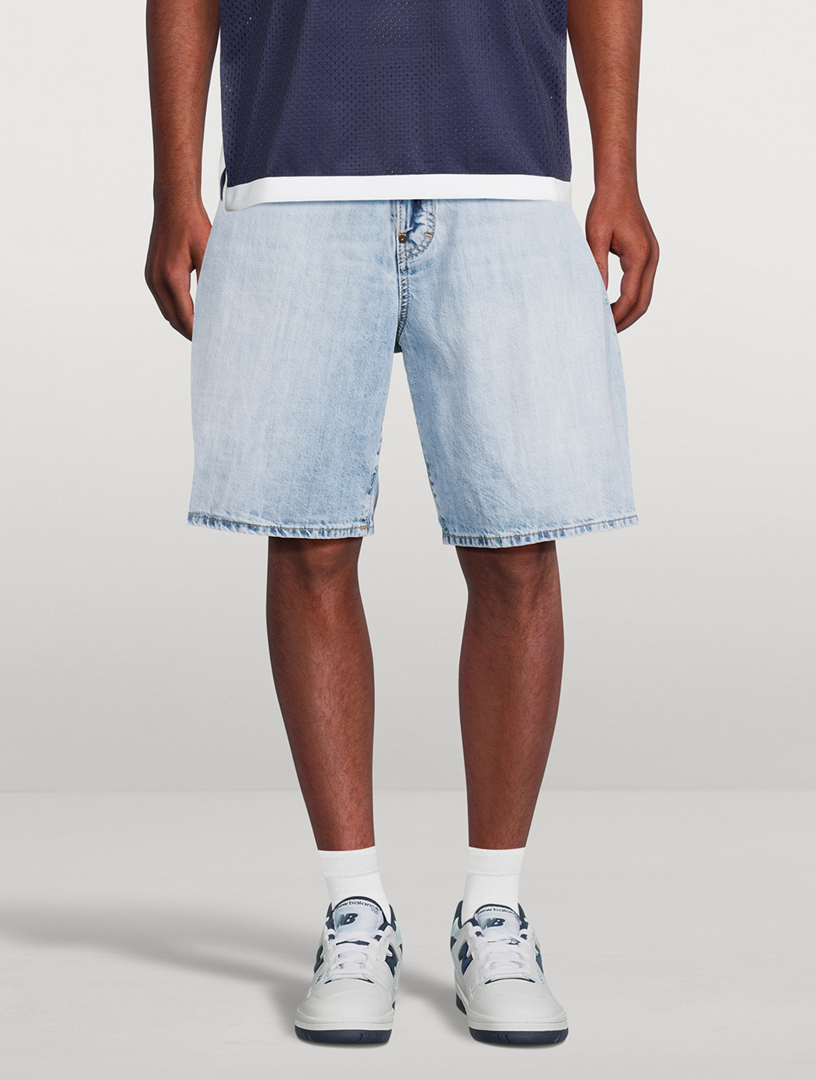 Washed Denim Shorts