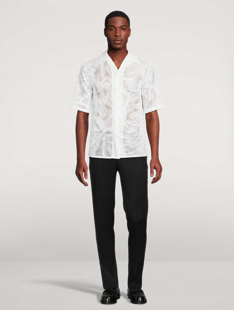 Silk Organza Short-Sleeve Shirt
