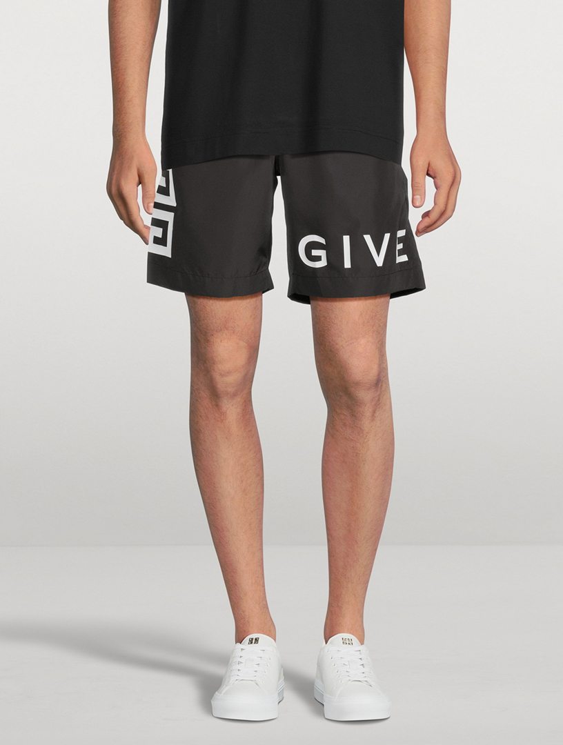 GIVENCHY 4G Recycled Nylon Long Swim Shorts