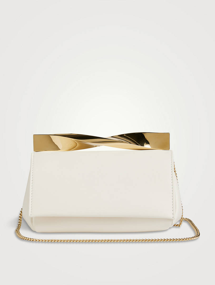 Mini Twist Leather Clutch