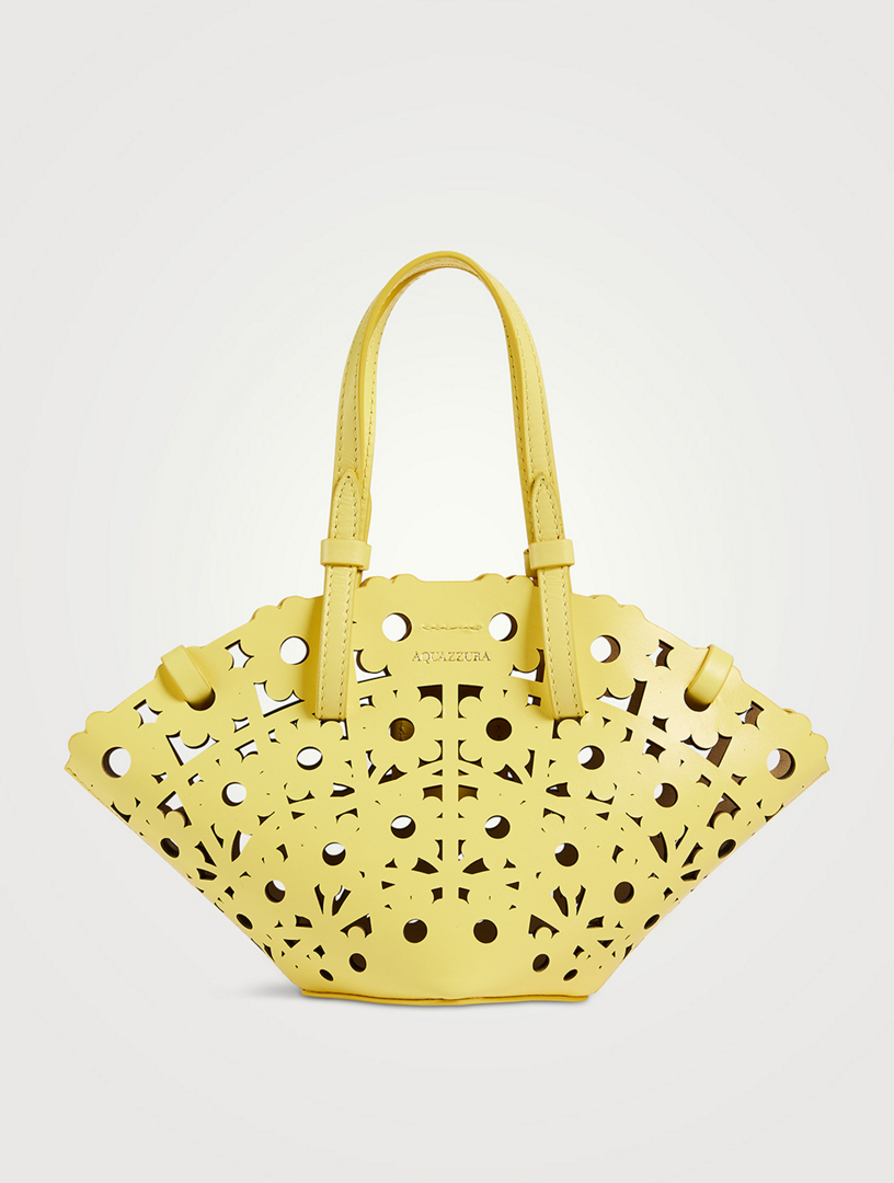 Mini Daisy Leather Tote Bag