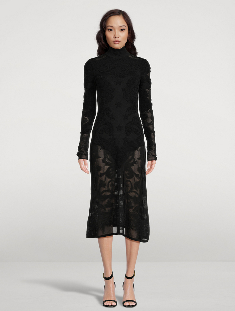 Baroque Fine Knit Midi Dress