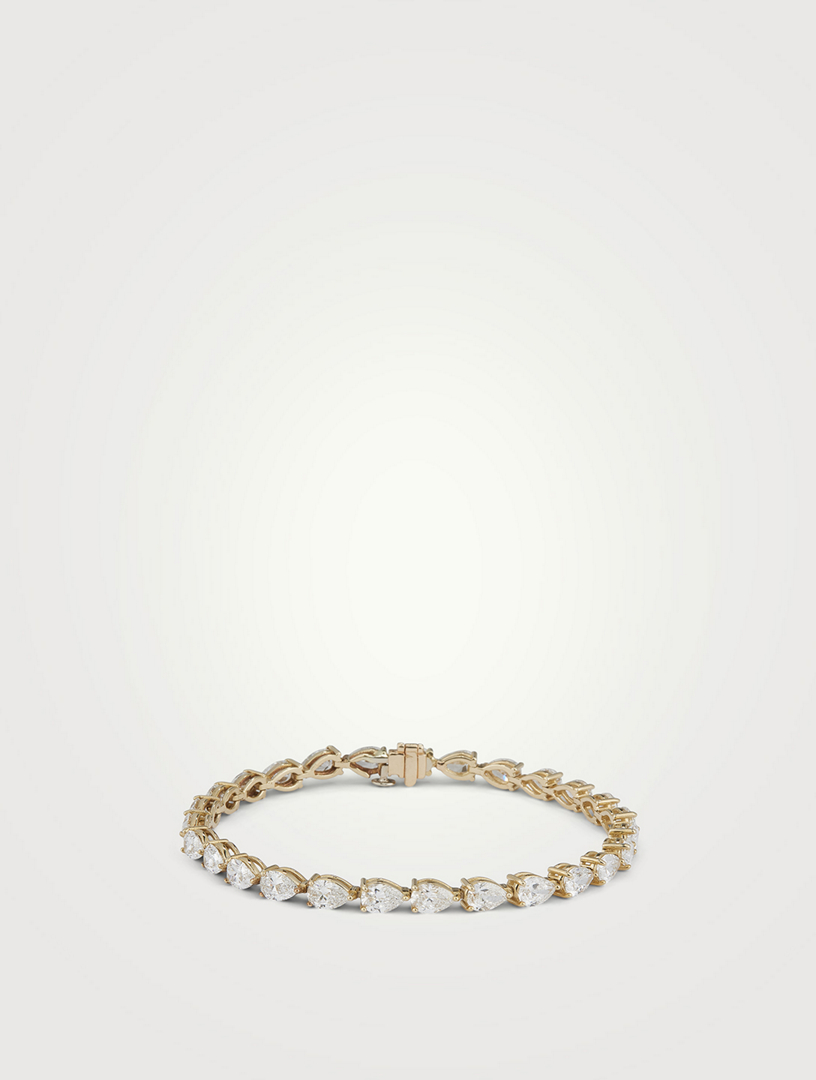 JARED BROWN Signature 14K Gold East West Bracelet With Pear