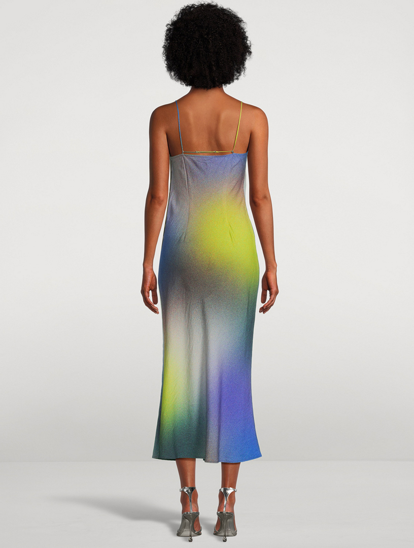 Mannaha Slip Dress Blur Print