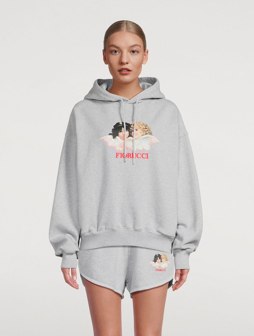 Fiorucci oversized hoodie with angels logo in grey