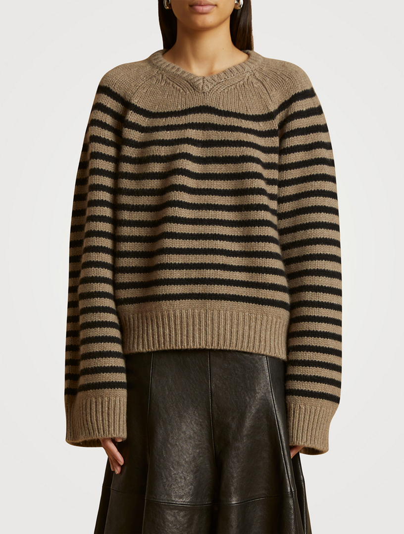 KHAITE The Nalani Striped Cashmere Sweater Holt Renfrew