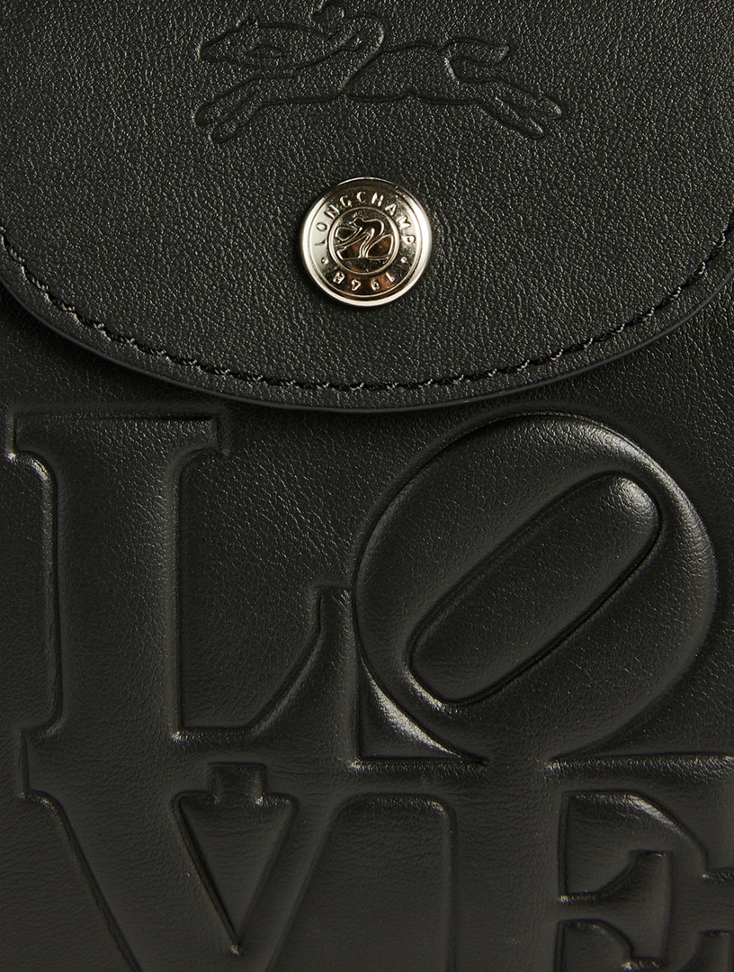 Longchamp x Robert Indiana XS Le Pliage Leather Top Handle Bag