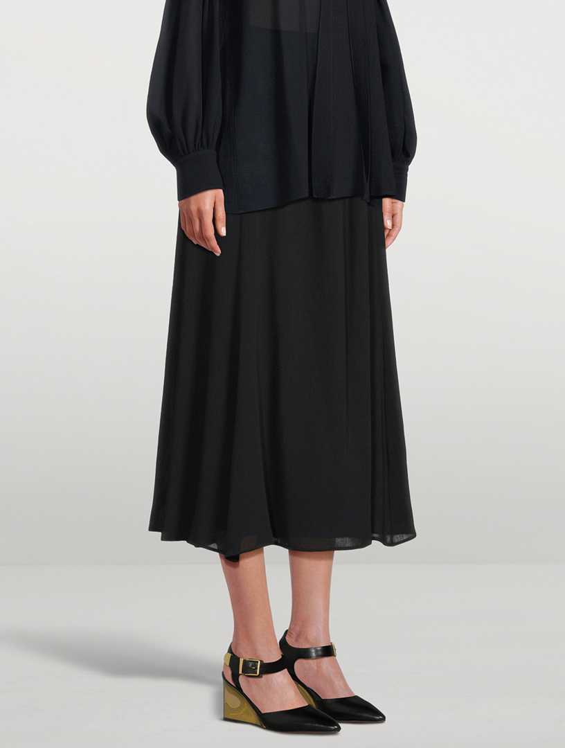 Wool Midi Skirt