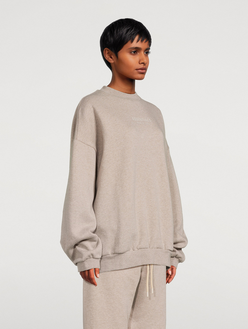 cotton blend crewneck sweatshirt fear of god essentials