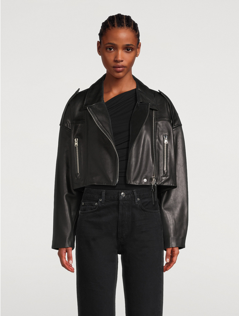 AGOLDE Agolde x Shoreditch Ski Club Remi Leather Biker Jacket