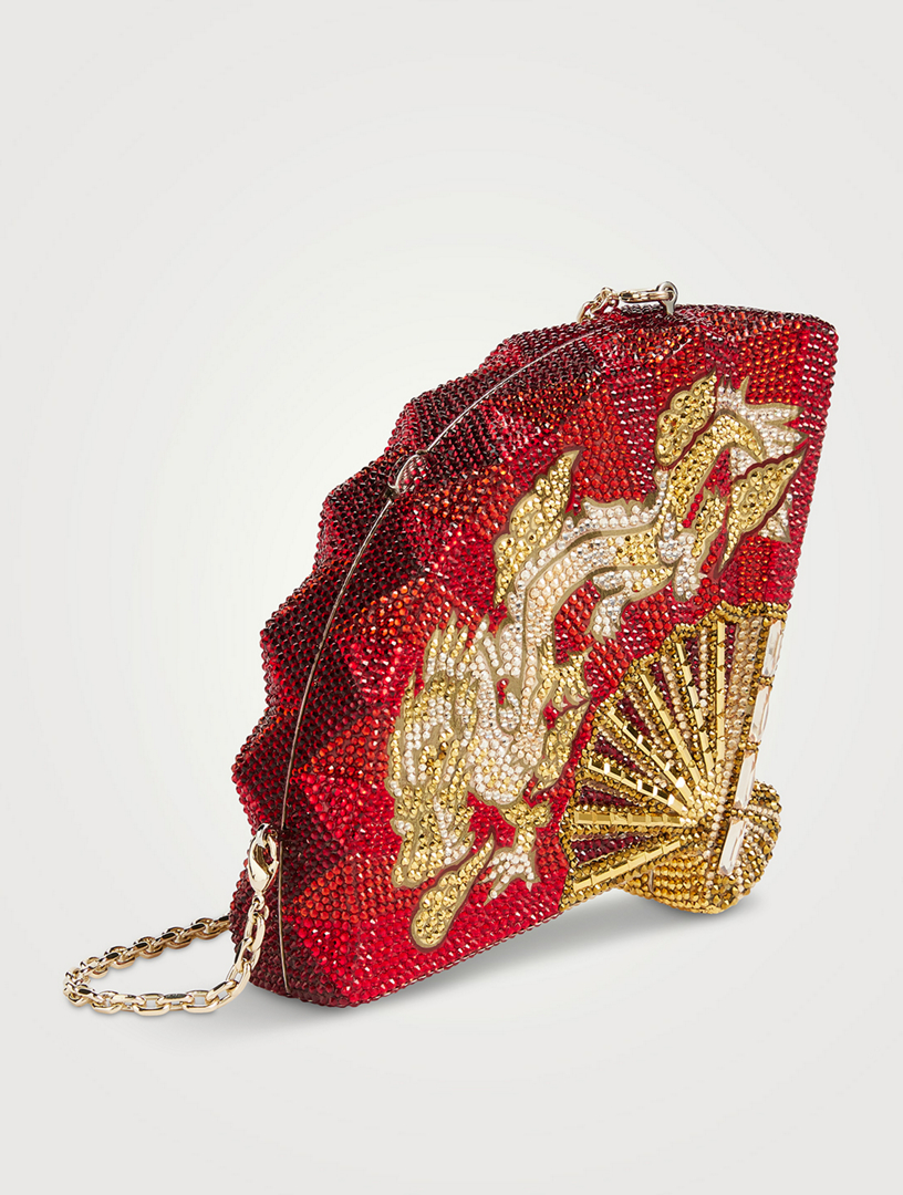 Dragon's Sky Fan Crystal Clutch