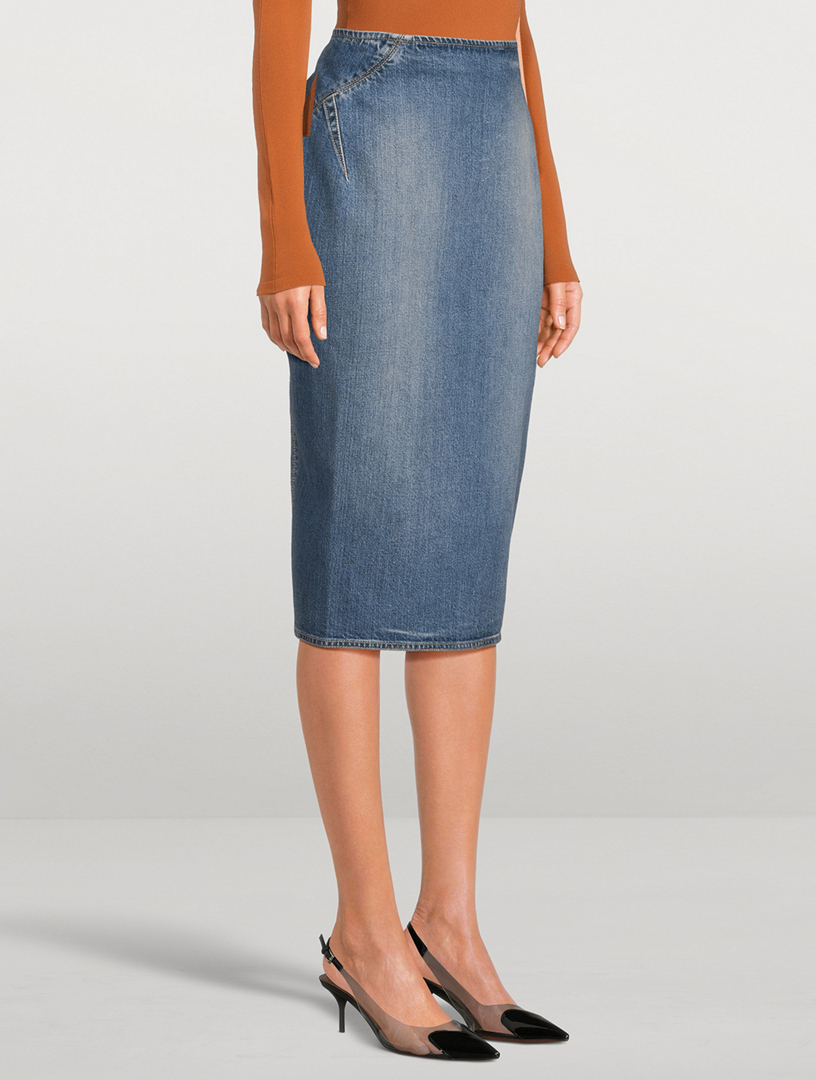 ALA A Denim Pencil Skirt Holt Renfrew