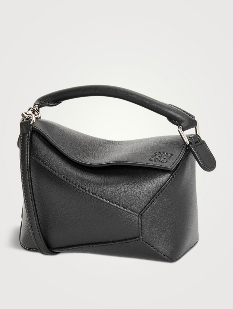 Mini black leather bag best sale