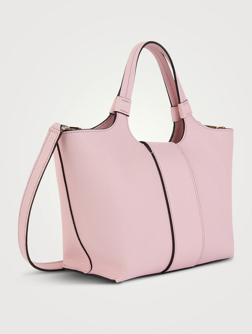 Pink hot sale leather tote