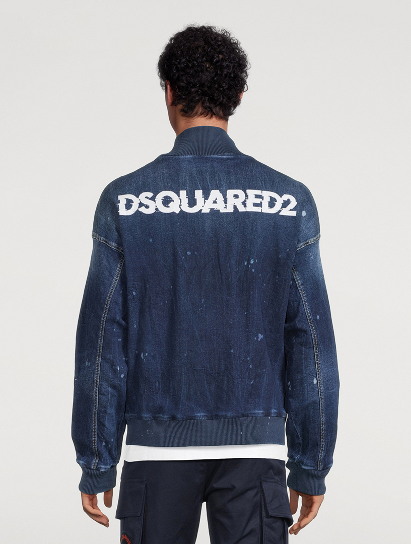 Denim Zip Bomber Jacket