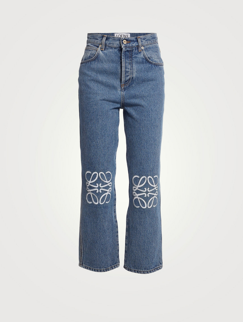 Embroidered Straight Leg Jeans