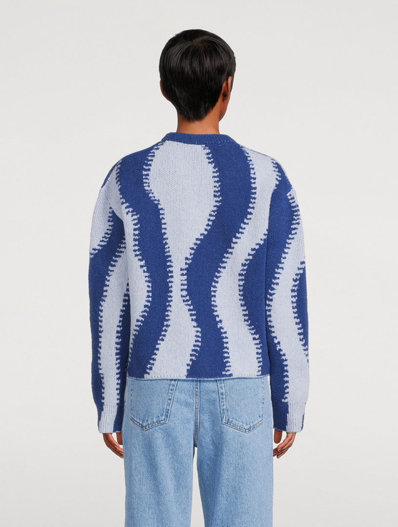 Wavy Intarsia Sweater