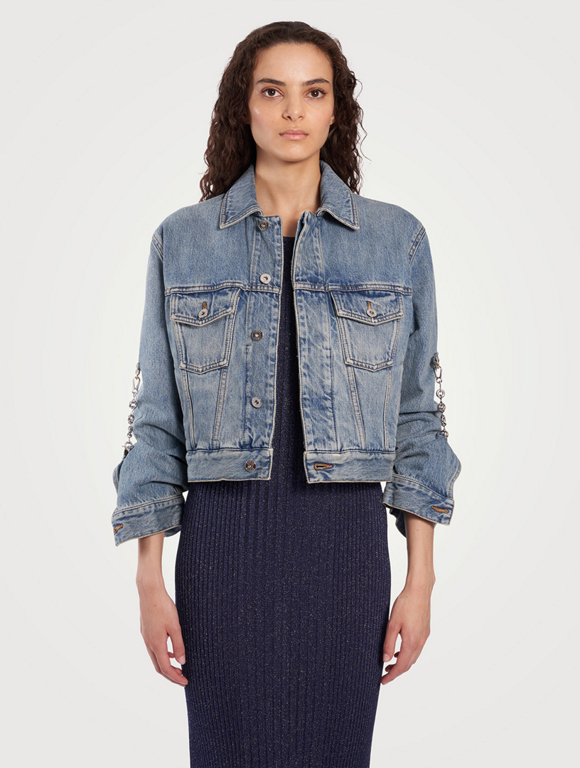 LOEWE Chain-Trimmed Denim Jacket | Holt Renfrew