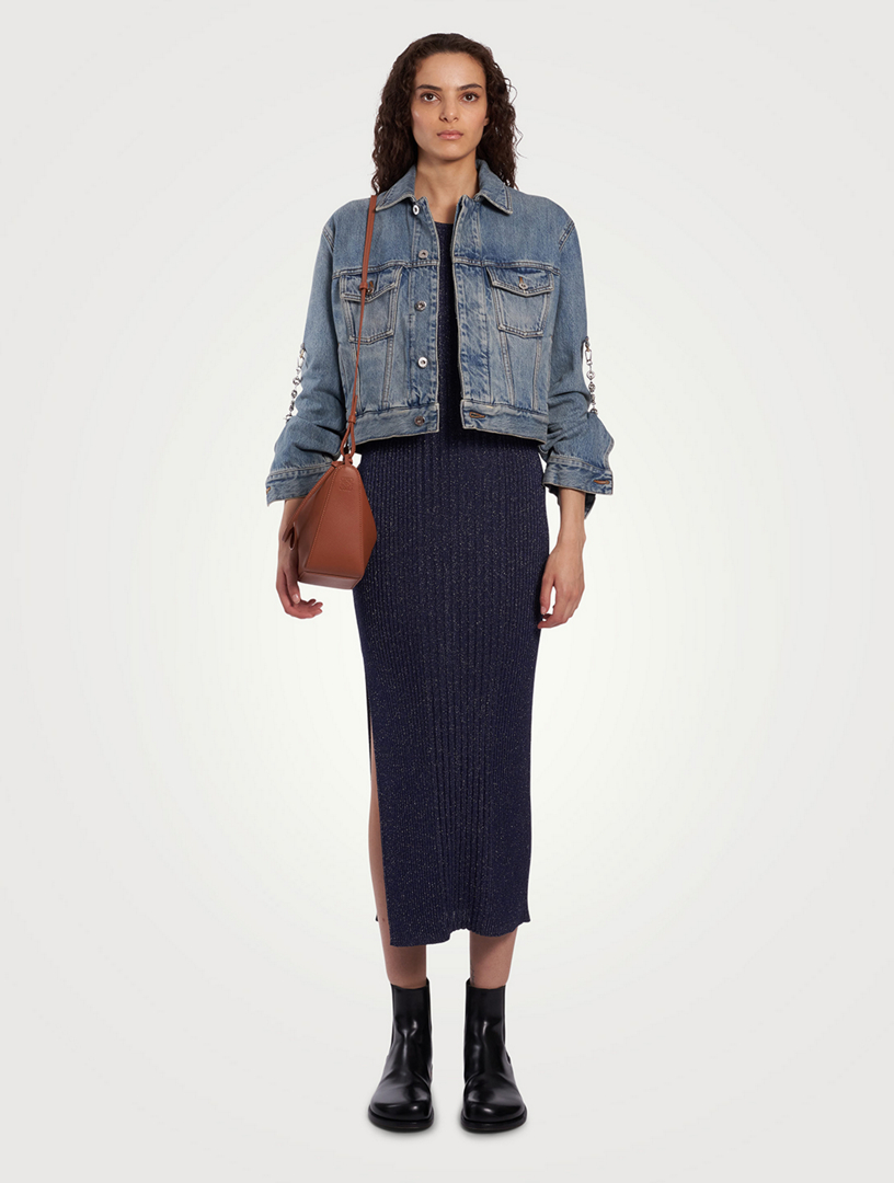 Chain-Trimmed Denim Jacket