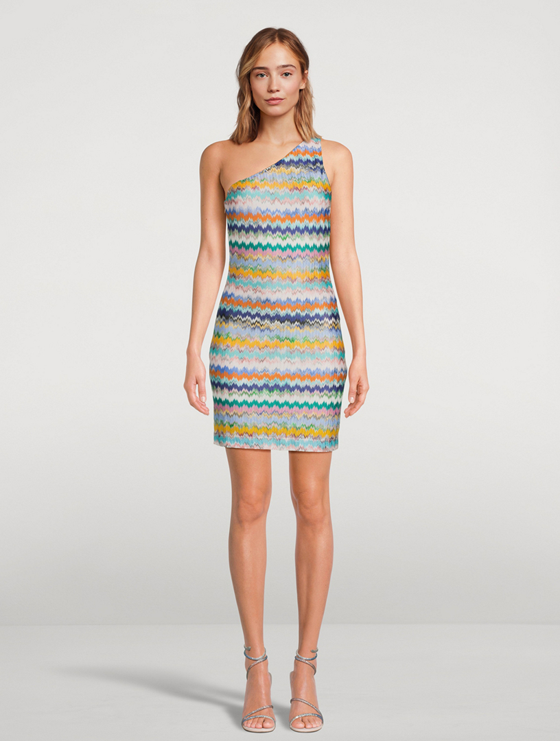 オールインワン・サロペット Missoni One Shoulder Mini Dress In Orange Lame Viscose Missoni One Shoulder Mini Dress In Orange Lamé Viscose