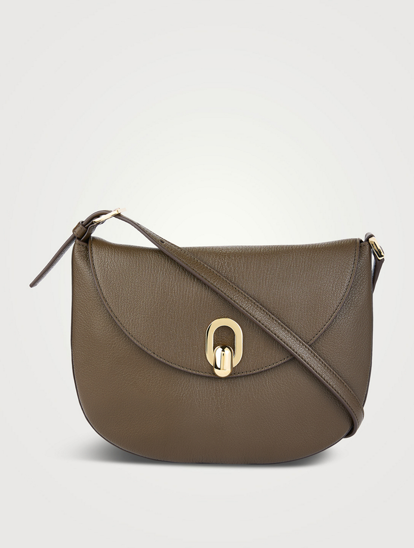 Small Tondo Crescent Leather Shoulder Bag