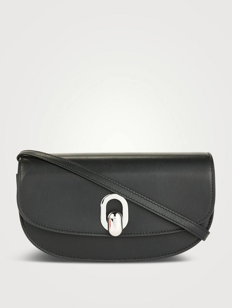 Tondo Crescent Leather Crossbody Bag