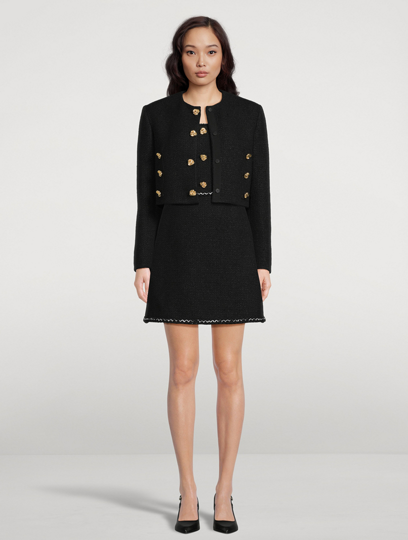Wool-Blend Tweed Boxy Jacket