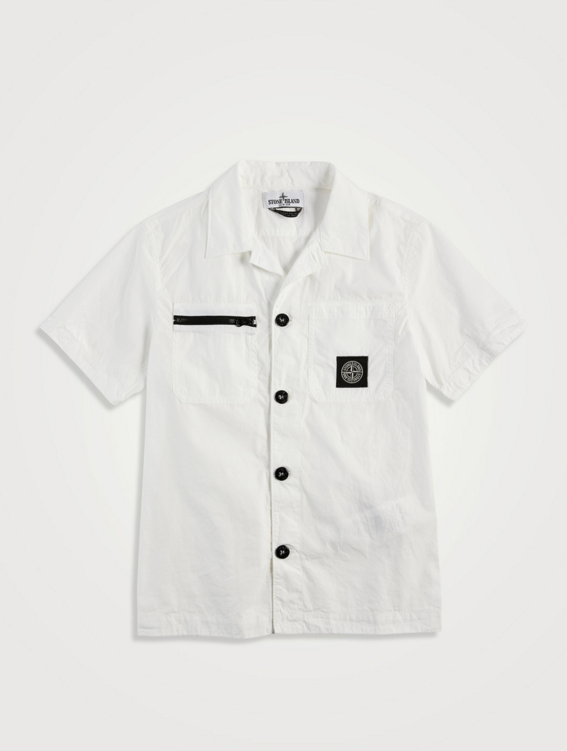 Cotton-Blend Short-Sleeve Shirt