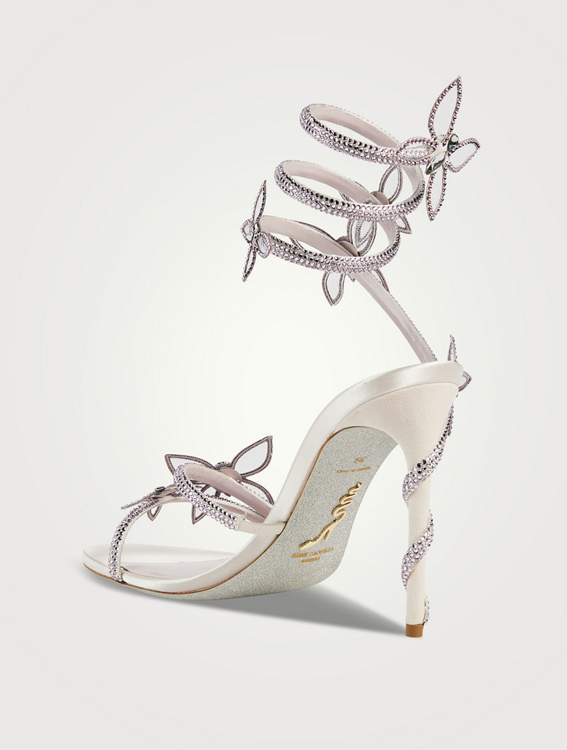 JIMMY CHOO Sacaria Pearl-Embellished Leather And Tulle Sandals