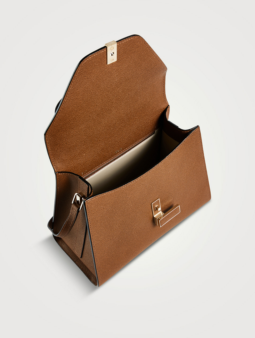 Medium Iside Leather Top Handle Bag