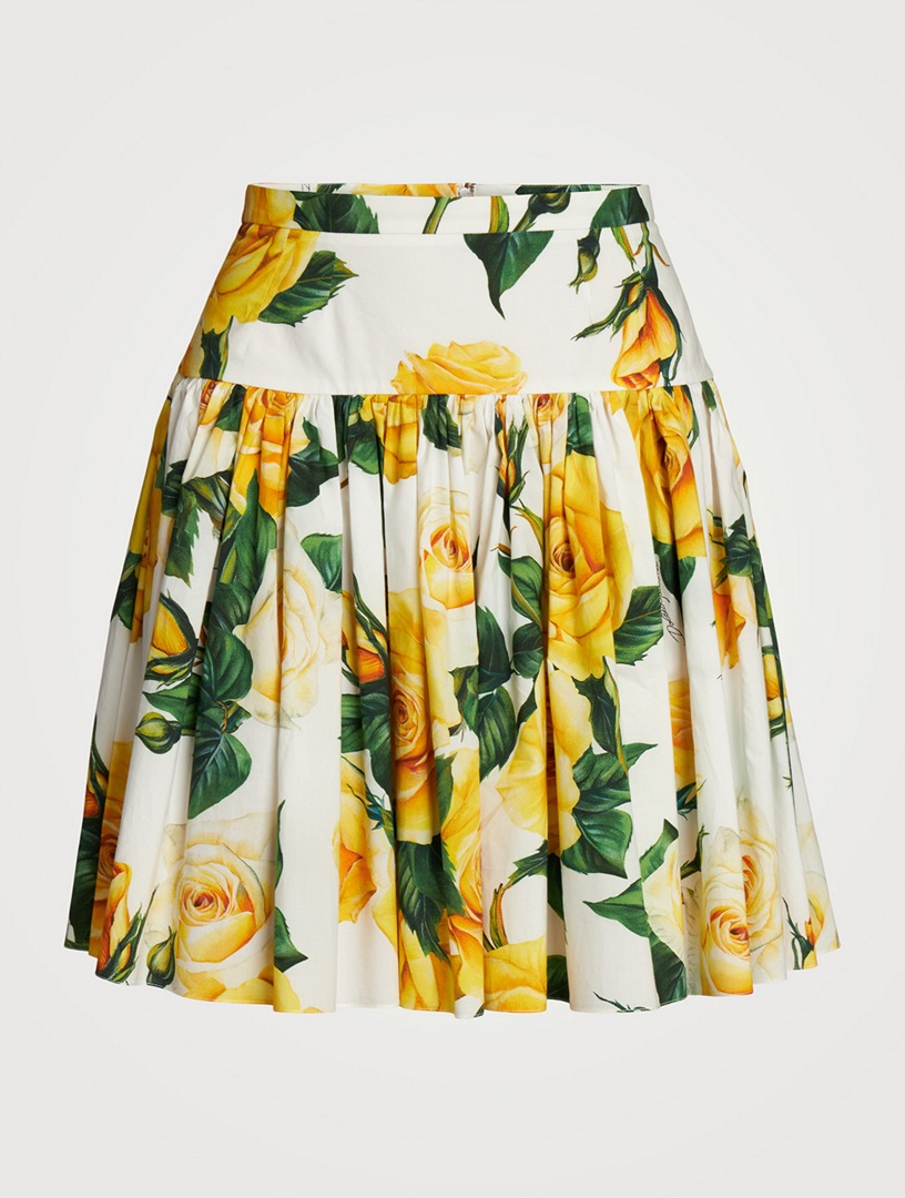 DOLCE GABBANA Cotton Mini Skirt In Floral Print Holt Renfrew