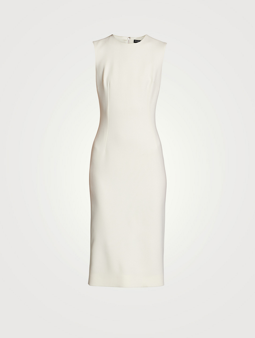 Stretch Wool Midi Dress