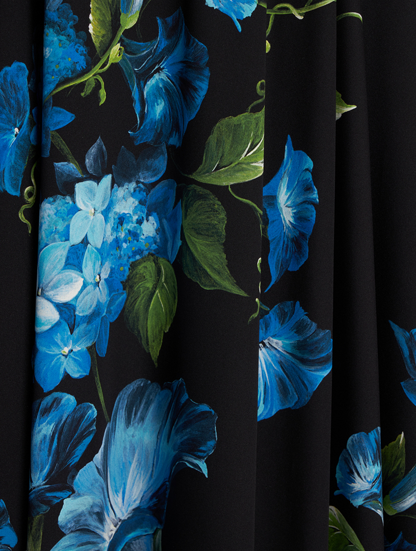 Silk Charmeuse Midi Dress Floral Print