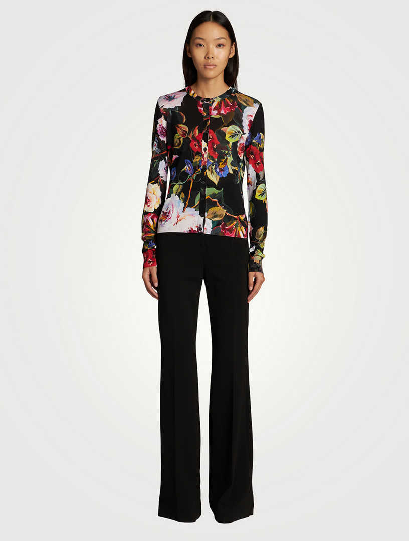Silk Cardigan Floral Print
