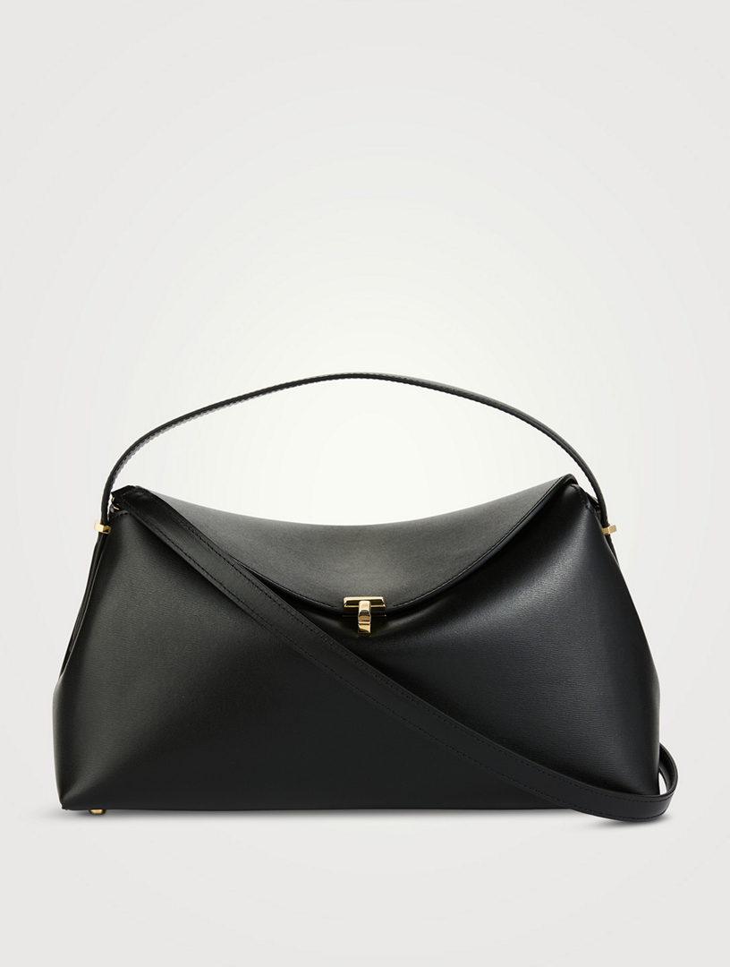 T-Lock Leather Top Handle Bag