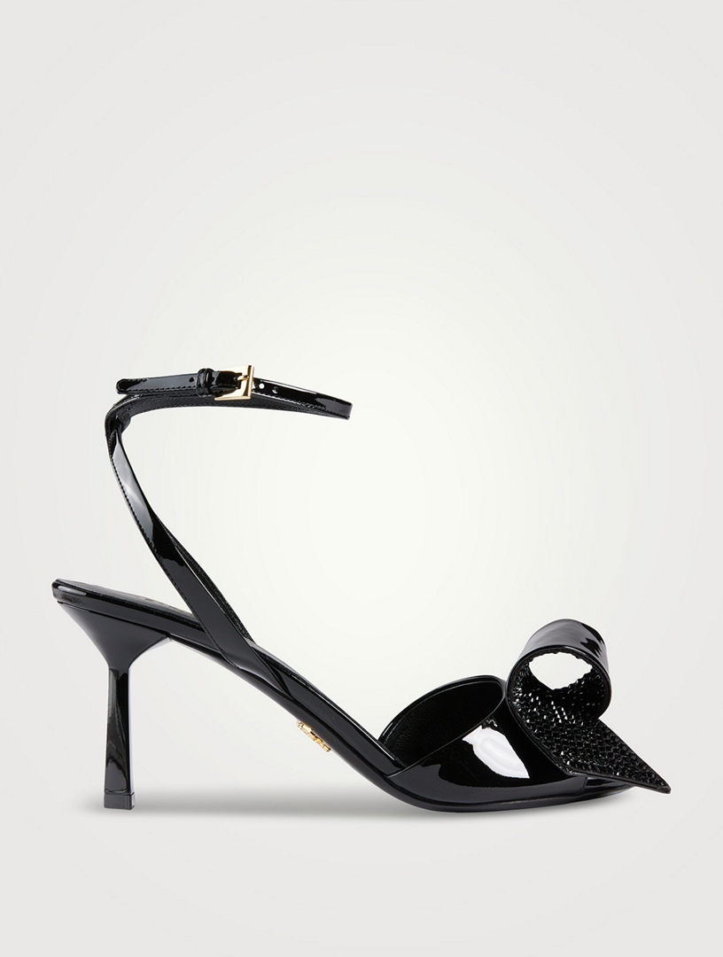 PRADA Bow Trimmed Patent Leather Sandals Holt Renfrew