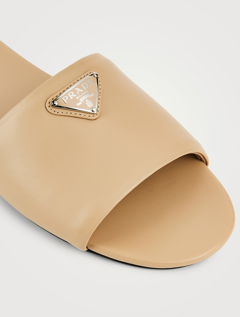 PRADA Leather Slide Sandals | Holt Renfrew