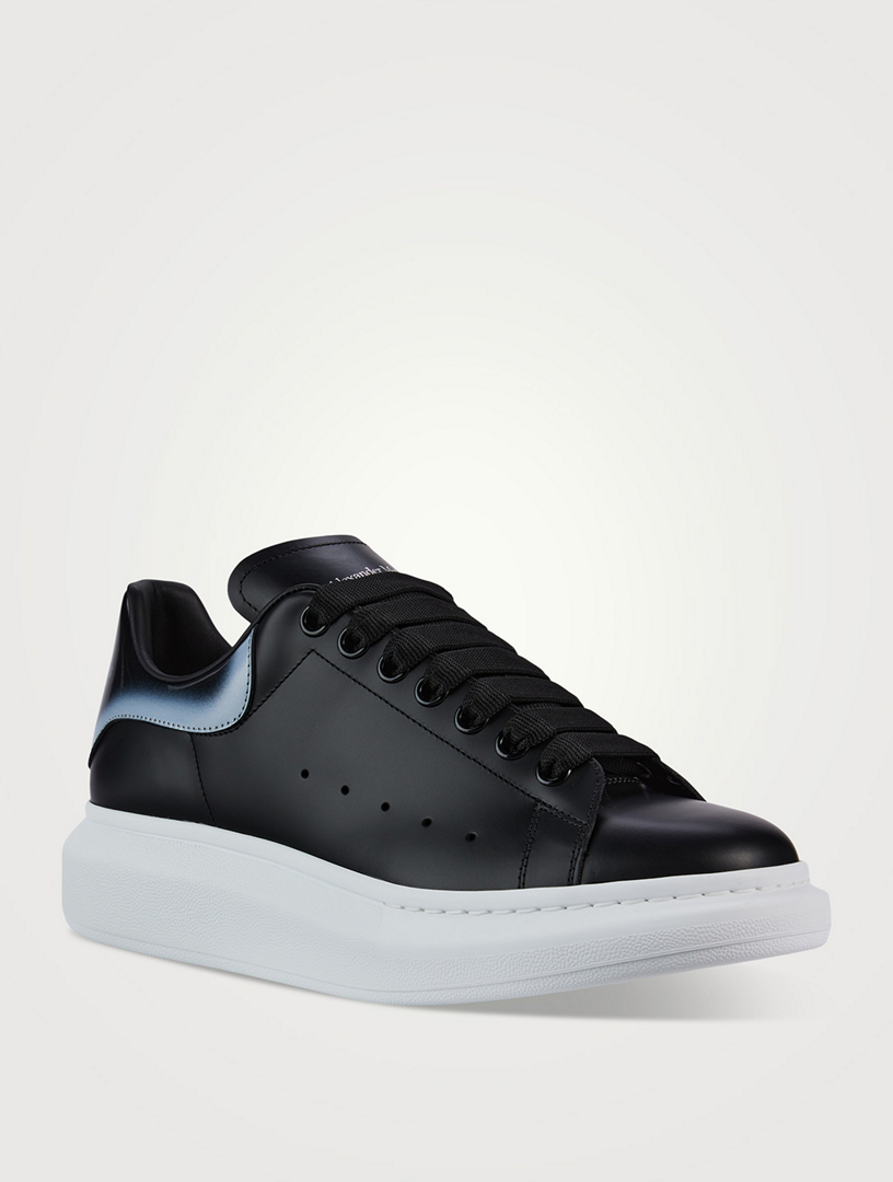 Oversized leather sneakers in black - Alexander Mc Queen